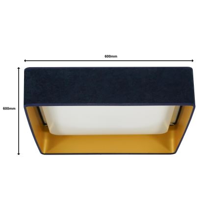 Brilagi - LED loftlampe dæmpbar VELVET SQUARE SMART LED/36W/230V 2700-6500K Wi-Fi Tuya + fjernbetjening mørkeblå