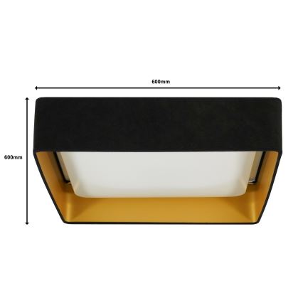 Brilagi - LED loftlampe dæmpbar VELVET SQUARE SMART LED/36W/230V 2700-6500K Wi-Fi Tuya + fjernbetjening sort