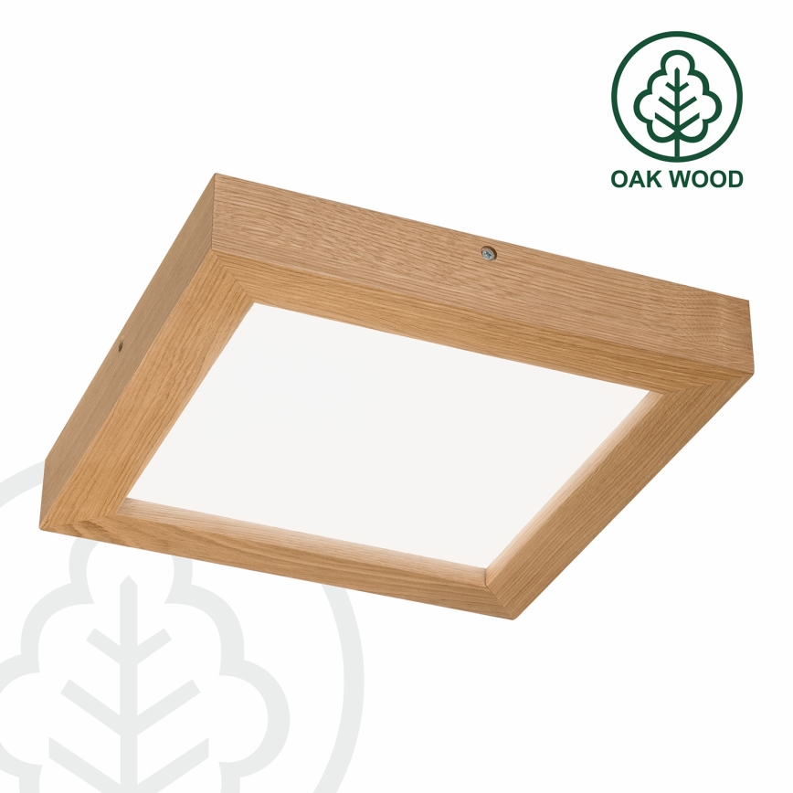 Brilagi - LED loftlampe til badeværelse dæmpbar WOODY FRAME LED/24W/230V eg 30x30 cm 3000-6000K IP44 + fjernbetjening