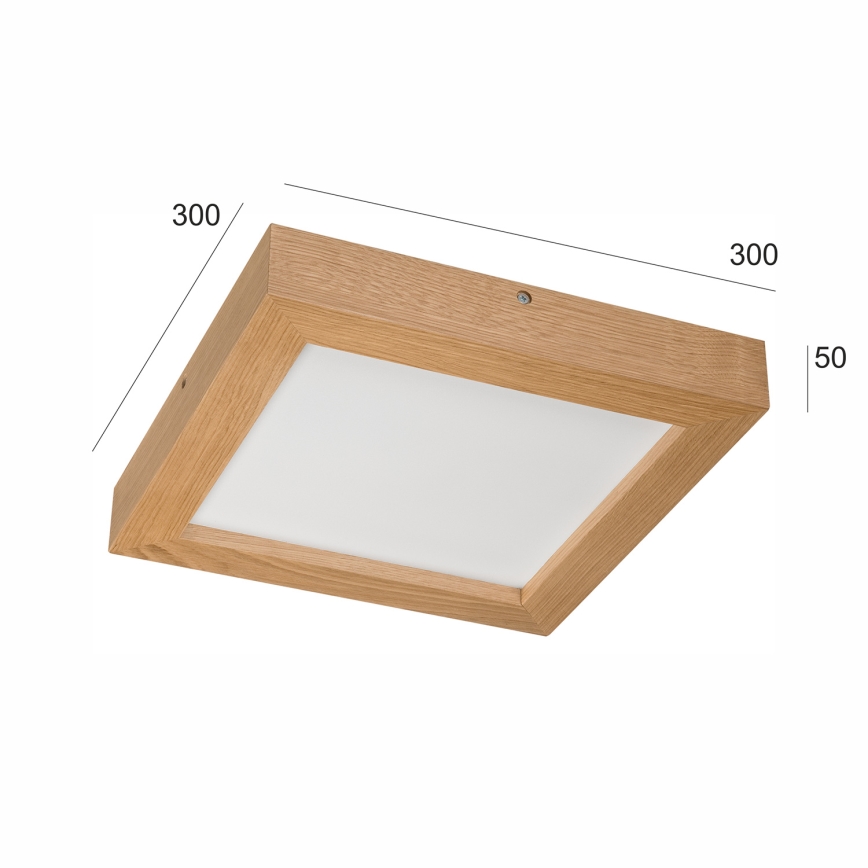 Brilagi - LED loftlampe til badeværelse dæmpbar WOODY FRAME LED/24W/230V eg 30x30 cm 3000-6000K IP44 + fjernbetjening