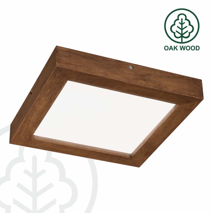 Brilagi - LED loftlampe til badeværelse dæmpbar WOODY FRAME LED/24W/230V eg kirsebær 30x30 cm 3000-6000K IP44 + fjernbetjening