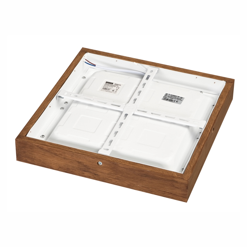 Brilagi - LED loftlampe til badeværelse dæmpbar WOODY FRAME LED/24W/230V eg kirsebær 30x30 cm 3000-6000K IP44 + fjernbetjening