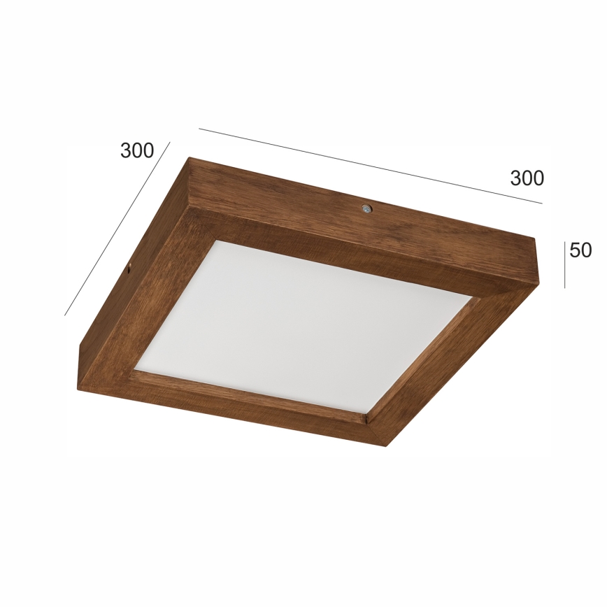 Brilagi - LED loftlampe til badeværelse dæmpbar WOODY FRAME LED/24W/230V eg kirsebær 30x30 cm 3000-6000K IP44 + fjernbetjening