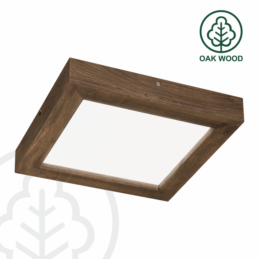Brilagi - LED loftlampe til badeværelse dæmpbar WOODY FRAME LED/24W/230V eg 30x30 cm 3000-6000K IP44 + fjernbetjening