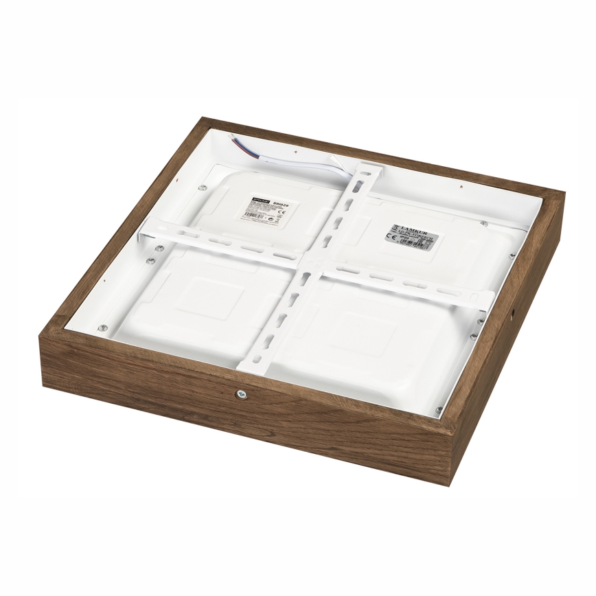 Brilagi - LED loftlampe til badeværelse dæmpbar WOODY FRAME LED/24W/230V eg 30x30 cm 3000-6000K IP44 + fjernbetjening