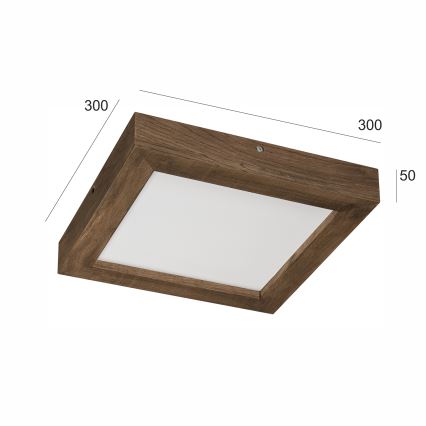 Brilagi - LED loftlampe til badeværelse dæmpbar WOODY FRAME LED/24W/230V eg 30x30 cm 3000-6000K IP44 + fjernbetjening
