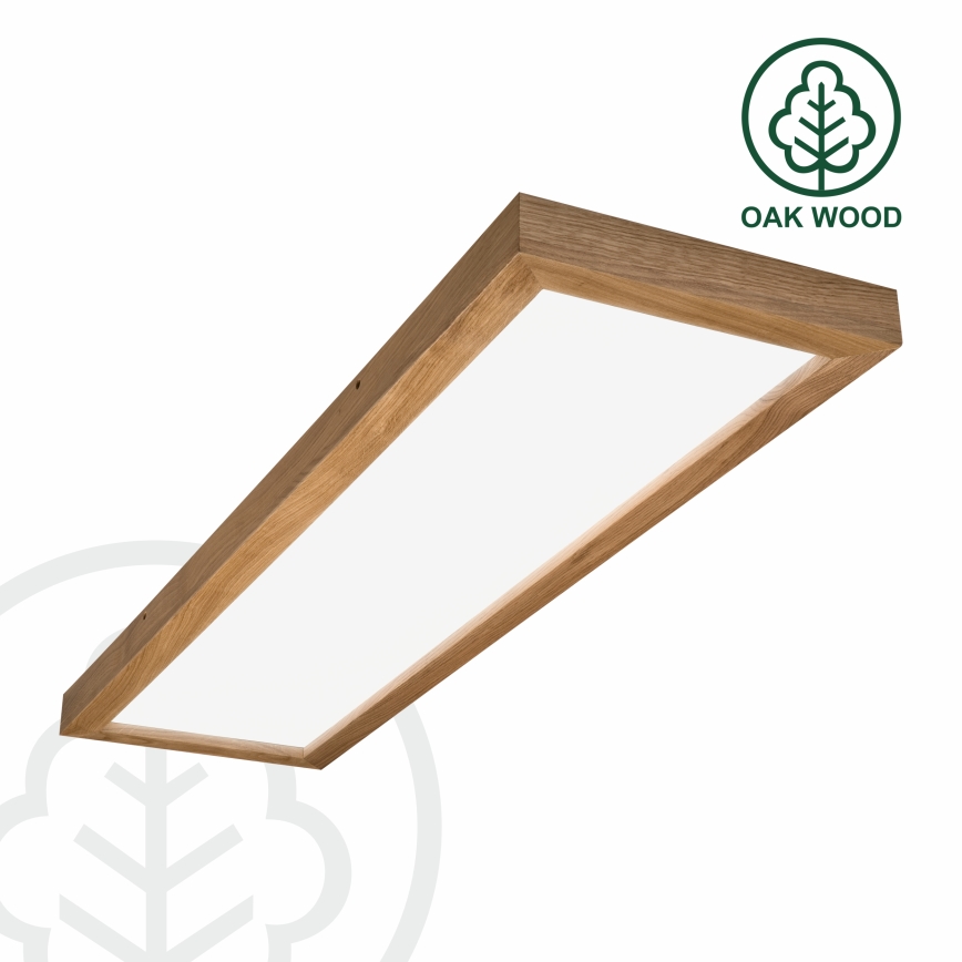 Brilagi - LED loftlampe til badeværelse dæmpbar WOODY FRAME LED/50W/230V eg 120x30 cm 3000-6000K IP44 + fjernbetjening