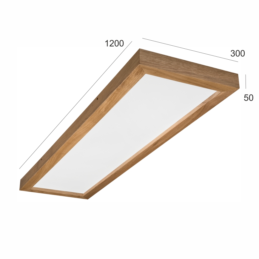 Brilagi - LED loftlampe til badeværelse dæmpbar WOODY FRAME LED/50W/230V eg 120x30 cm 3000-6000K IP44 + fjernbetjening