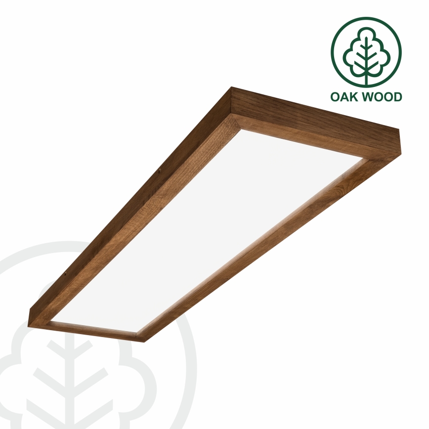 Brilagi - LED loftlampe til badeværelse dæmpbar WOODY FRAME LED/50W/230V eg kirsebær 120x30 cm 3000-6000K IP44 + fjernbetjening