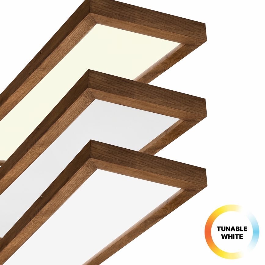 Brilagi - LED loftlampe til badeværelse dæmpbar WOODY FRAME LED/50W/230V eg kirsebær 120x30 cm 3000-6000K IP44 + fjernbetjening