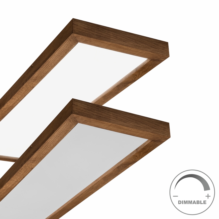 Brilagi - LED loftlampe til badeværelse dæmpbar WOODY FRAME LED/50W/230V eg kirsebær 120x30 cm 3000-6000K IP44 + fjernbetjening