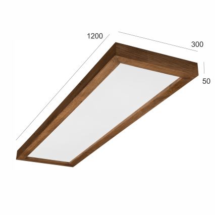 Brilagi - LED loftlampe til badeværelse dæmpbar WOODY FRAME LED/50W/230V eg kirsebær 120x30 cm 3000-6000K IP44 + fjernbetjening