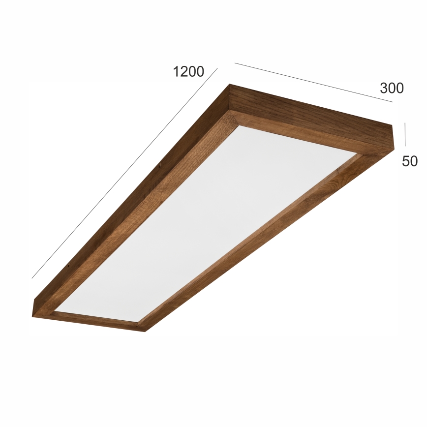 Brilagi - LED loftlampe til badeværelse dæmpbar WOODY FRAME LED/50W/230V eg kirsebær 120x30 cm 3000-6000K IP44 + fjernbetjening