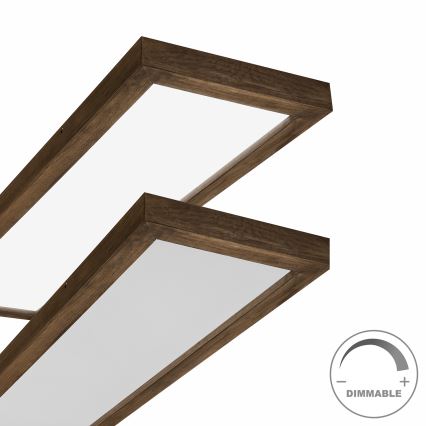 Brilagi - LED loftlampe til badeværelse dæmpbar WOODY FRAME LED/50W/230V eg 120x30 cm 3000-6000K IP44 + fjernbetjening