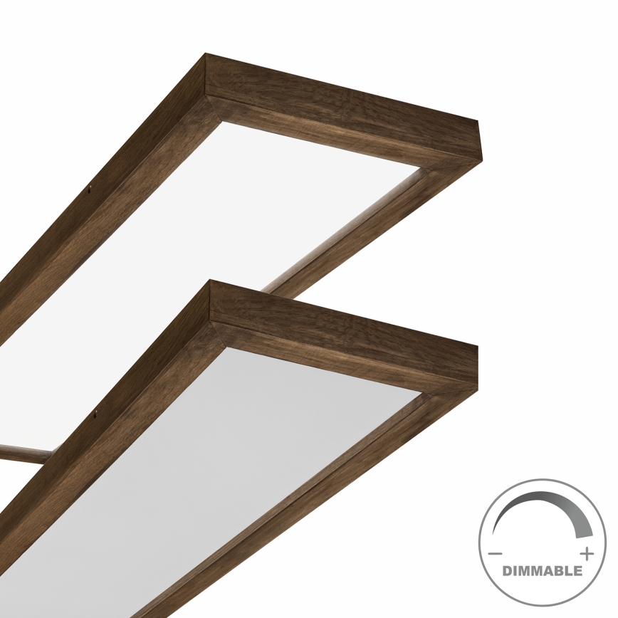 Brilagi - LED loftlampe til badeværelse dæmpbar WOODY FRAME LED/50W/230V eg 120x30 cm 3000-6000K IP44 + fjernbetjening
