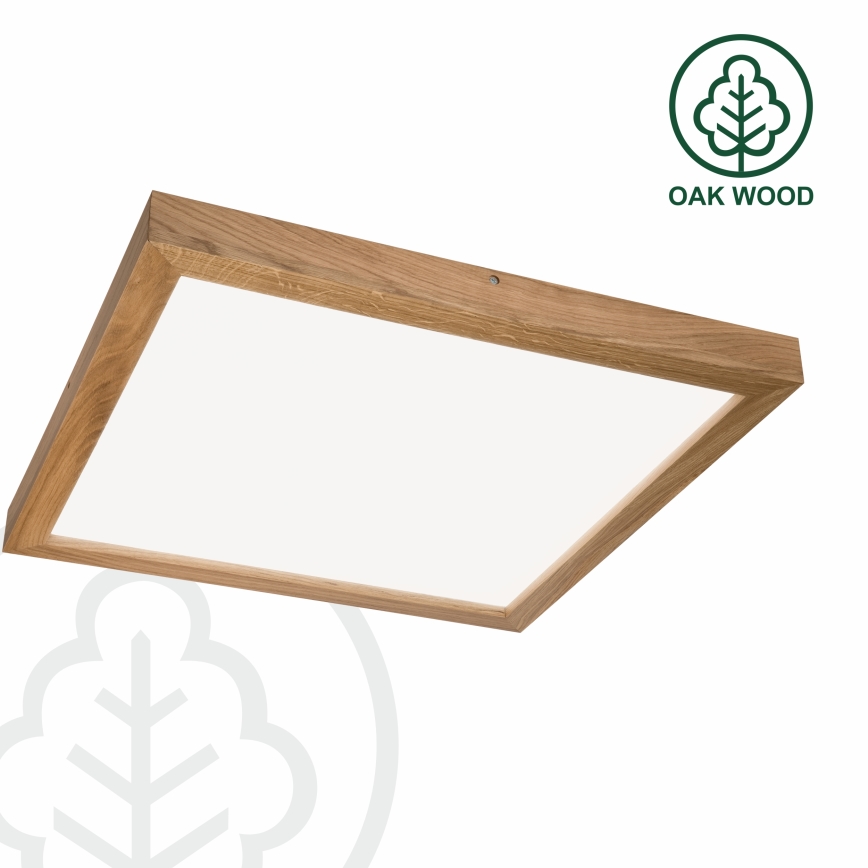 Brilagi - LED loftlampe til badeværelse dæmpbar WOODY FRAME LED/50W/230V eg 60x60 cm 3000-6000K IP44 + fjernbetjening