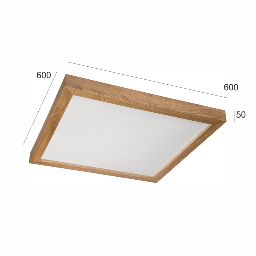 Brilagi - LED loftlampe til badeværelse dæmpbar WOODY FRAME LED/50W/230V eg 60x60 cm 3000-6000K IP44 + fjernbetjening