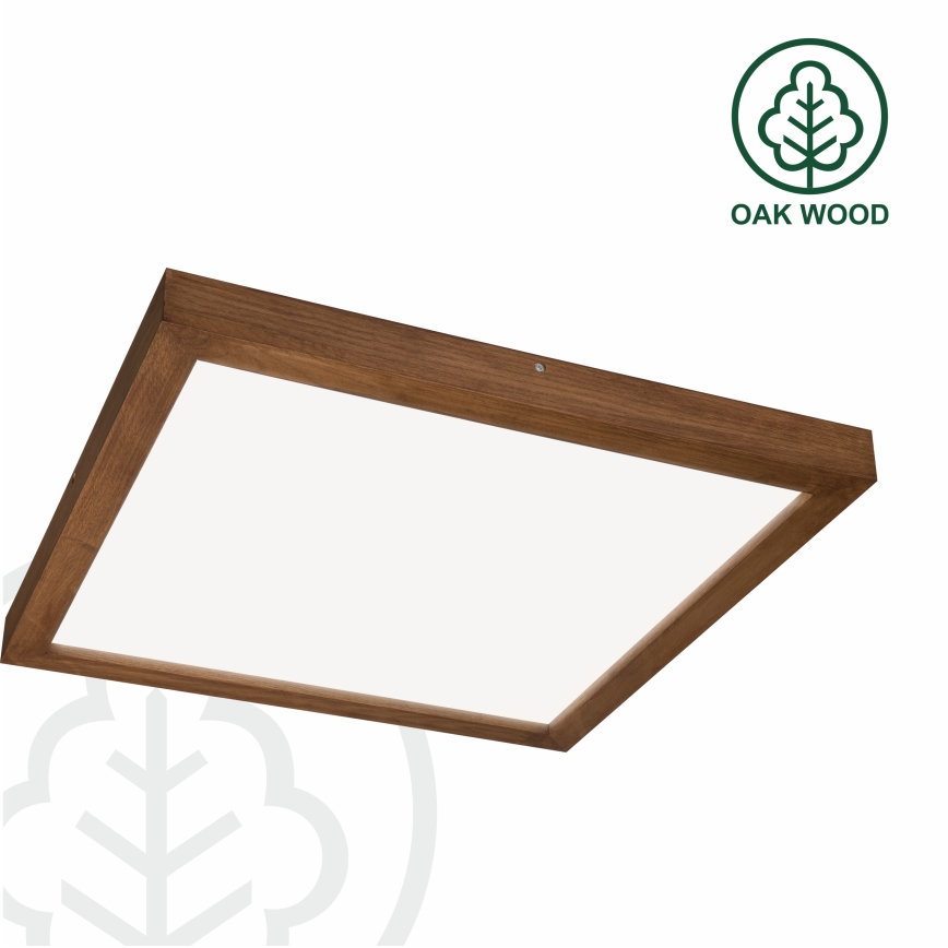 Brilagi - LED loftlampe til badeværelse dæmpbar WOODY FRAME LED/50W/230V eg kirsebær 60x60 cm 3000-6000K IP44 + fjernbetjening