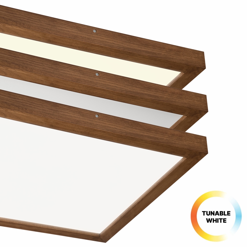 Brilagi - LED loftlampe til badeværelse dæmpbar WOODY FRAME LED/50W/230V eg kirsebær 60x60 cm 3000-6000K IP44 + fjernbetjening