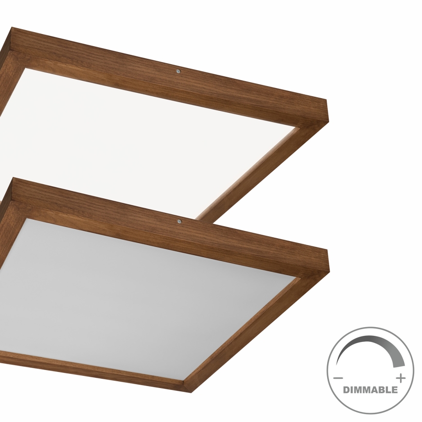 Brilagi - LED loftlampe til badeværelse dæmpbar WOODY FRAME LED/50W/230V eg kirsebær 60x60 cm 3000-6000K IP44 + fjernbetjening