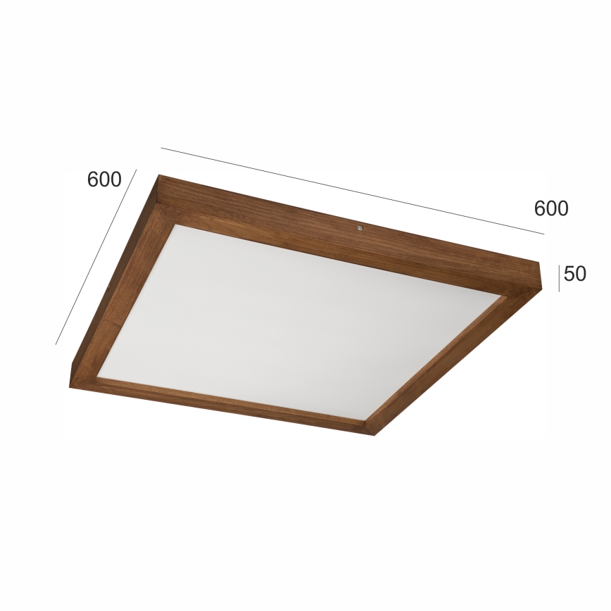 Brilagi - LED loftlampe til badeværelse dæmpbar WOODY FRAME LED/50W/230V eg kirsebær 60x60 cm 3000-6000K IP44 + fjernbetjening