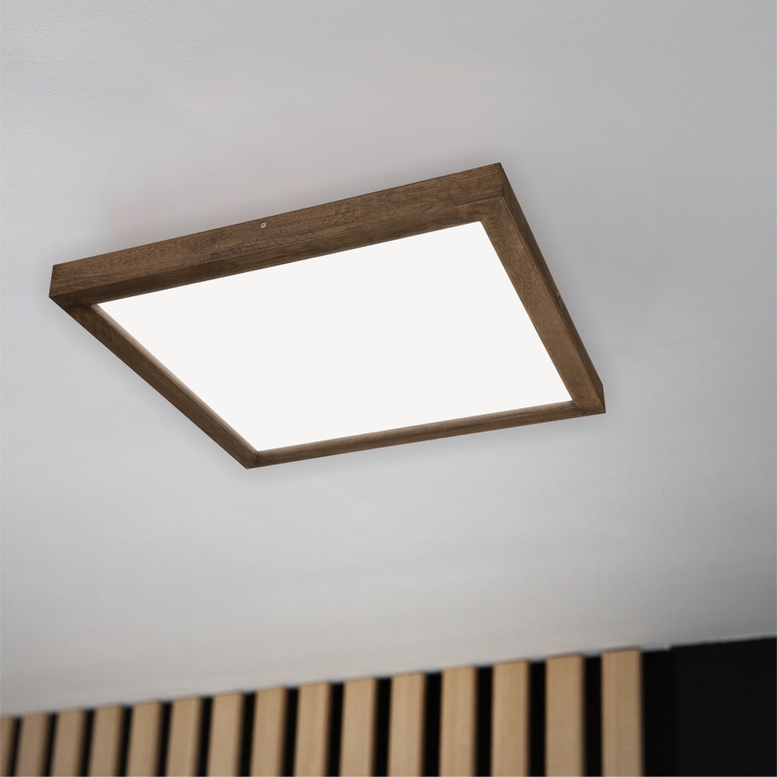 Brilagi - LED loftlampe til badeværelse dæmpbar WOODY FRAME LED/50W/230V eg 60x60 cm 3000-6000K IP44 + fjernbetjening