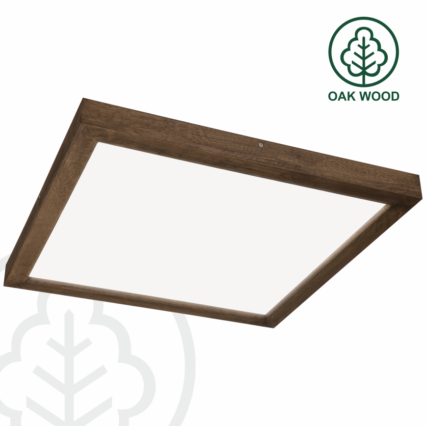 Brilagi - LED loftlampe til badeværelse dæmpbar WOODY FRAME LED/50W/230V eg 60x60 cm 3000-6000K IP44 + fjernbetjening