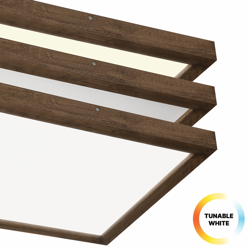 Brilagi - LED loftlampe til badeværelse dæmpbar WOODY FRAME LED/50W/230V eg 60x60 cm 3000-6000K IP44 + fjernbetjening