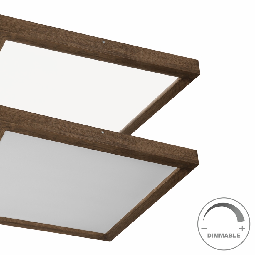 Brilagi - LED loftlampe til badeværelse dæmpbar WOODY FRAME LED/50W/230V eg 60x60 cm 3000-6000K IP44 + fjernbetjening