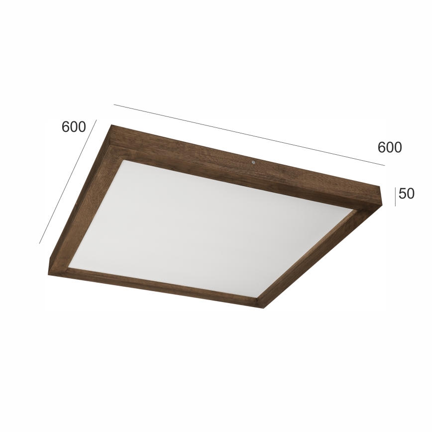 Brilagi - LED loftlampe til badeværelse dæmpbar WOODY FRAME LED/50W/230V eg 60x60 cm 3000-6000K IP44 + fjernbetjening