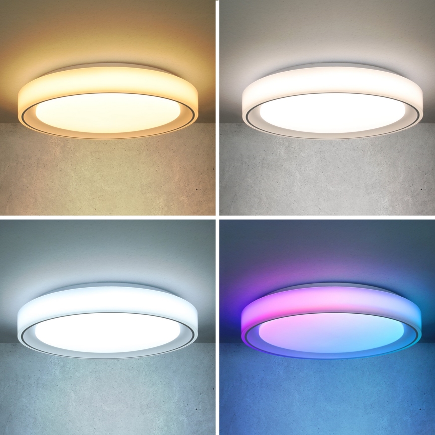 Brilagi - LED loftlampe dæmpbar RGB-farver FLOCO LED/30W/230V 3000-6500K Wi-Fi Tuya + LED/6W + fjernbetjening
