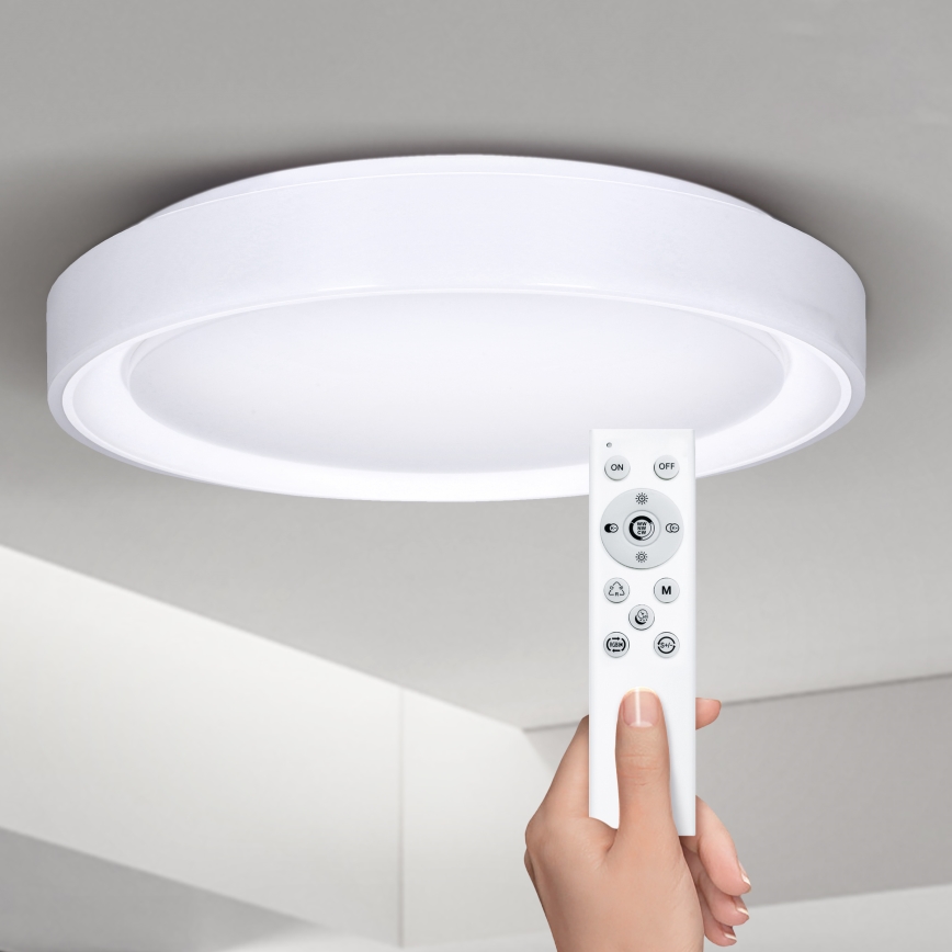Brilagi - LED loftlampe dæmpbar RGB-farver FLOCO LED/30W/230V 3000-6500K Wi-Fi Tuya + LED/6W + fjernbetjening