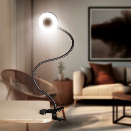 Brilagi - LED lampe med klemme dæmpbar ORBELA LED/8W/230V 3000/4000/5000K sort