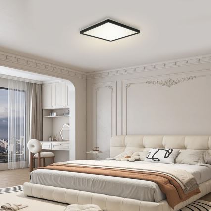 Brilagi - LED lampe m. bevægelses- og skumringssensor dæmpbar ULTRA SLIM LED/18W/230V 30x30 cm + fjernbetjening