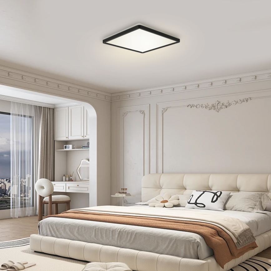 Brilagi - LED lampe m. bevægelses- og skumringssensor dæmpbar ULTRA SLIM LED/18W/230V 30x30 cm + fjernbetjening