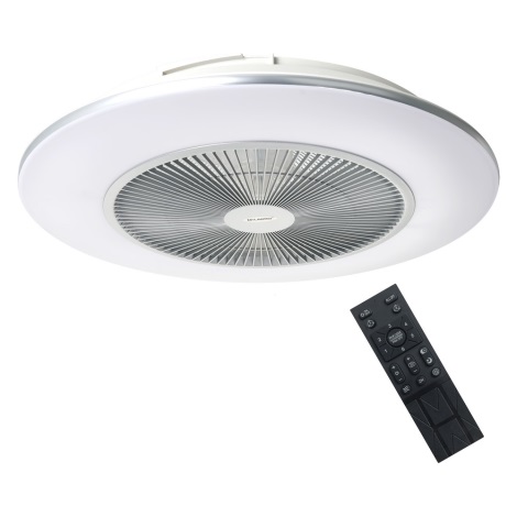 Brilagi - LED lampe med ventilator dæmpbar AURA LED/38W/230V 3000-6000K sølvfarvet + fjernbetjening