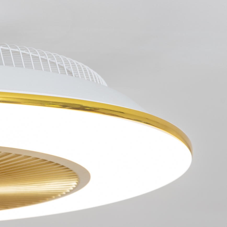 Brilagi - LED lampe med ventilator dæmpbar AURA LED/38W/230V 3000-6000K guldfarvet + fjernbetjening