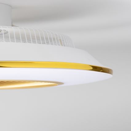Brilagi - LED lampe med ventilator dæmpbar AURA LED/38W/230V 3000-6000K guldfarvet + fjernbetjening