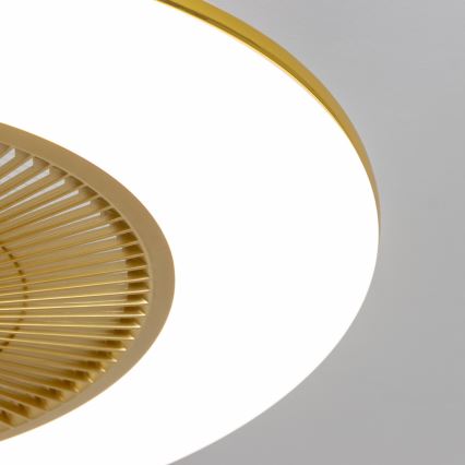 Brilagi - LED lampe med ventilator dæmpbar AURA LED/38W/230V 3000-6000K guldfarvet + fjernbetjening