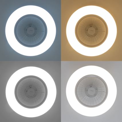 Brilagi - LED lampe med ventilator dæmpbar AURA LED/38W/230V hvid + fjernbetjening