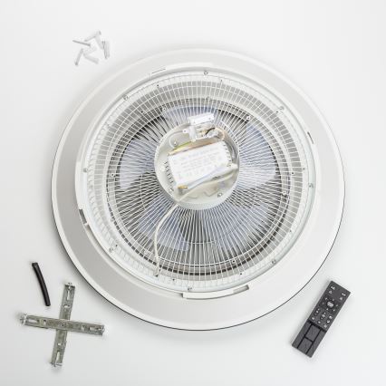 Brilagi - LED lampe med ventilator dæmpbar AURA LED/38W/230V 3000-6000K sort + fjernbetjening