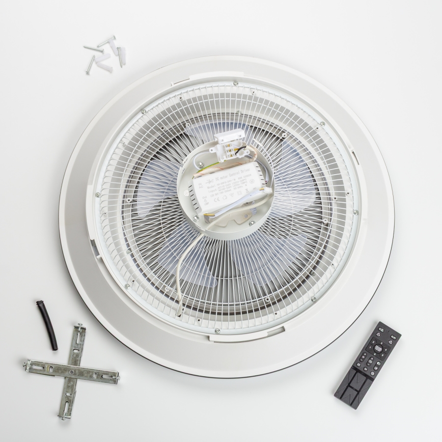 Brilagi - LED lampe med ventilator dæmpbar AURA LED/38W/230V 3000-6000K sort + fjernbetjening