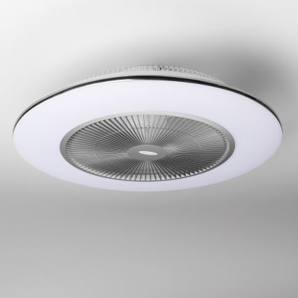 Brilagi - LED lampe med ventilator dæmpbar AURA LED/38W/230V 3000-6000K sølvfarvet + fjernbetjening