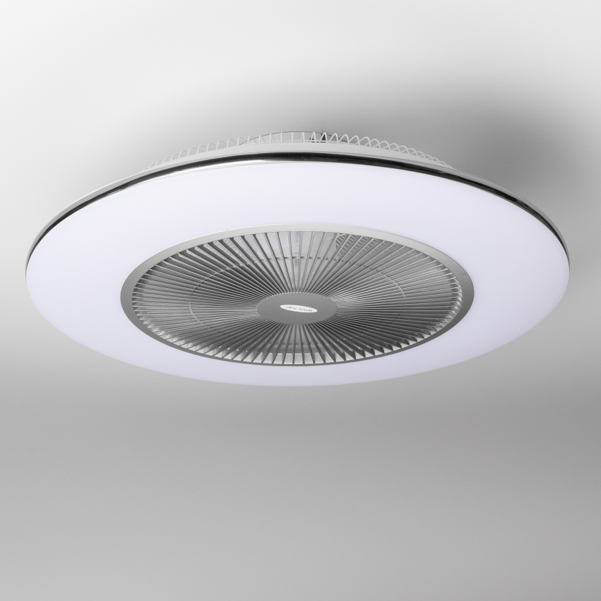 Brilagi - LED lampe med ventilator dæmpbar AURA LED/38W/230V 3000-6000K sølvfarvet + fjernbetjening