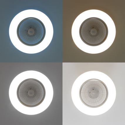 Brilagi - LED lampe med ventilator dæmpbar AURA LED/38W/230V 3000-6000K sølvfarvet + fjernbetjening