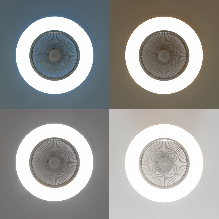 Brilagi - LED lampe med ventilator dæmpbar AURA LED/38W/230V 3000-6000K sølvfarvet + fjernbetjening
