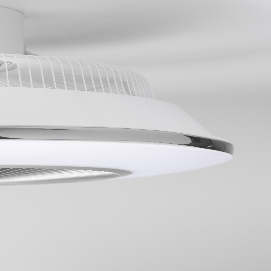 Brilagi - LED lampe med ventilator dæmpbar AURA LED/38W/230V 3000-6000K sølvfarvet + fjernbetjening
