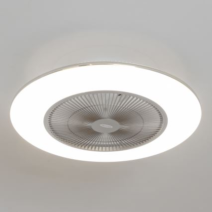 Brilagi - LED lampe med ventilator dæmpbar AURA LED/38W/230V 3000-6000K sølvfarvet + fjernbetjening