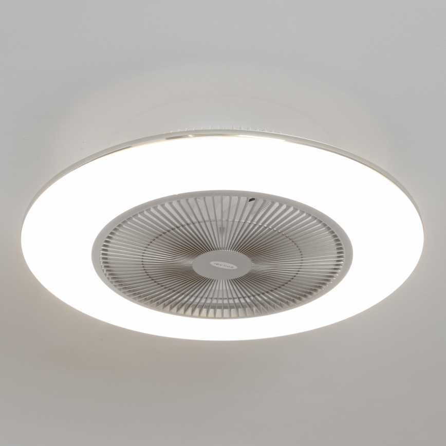 Brilagi - LED lampe med ventilator dæmpbar AURA LED/38W/230V 3000-6000K sølvfarvet + fjernbetjening