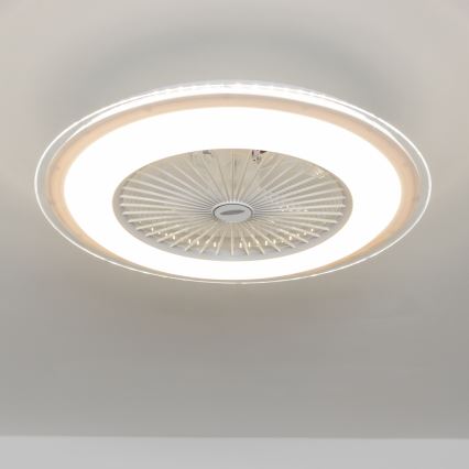 Brilagi - LED lampe med ventilator dæmpbar RONDA LED/48W/230V 3000-6000K hvid + fjernbetjening